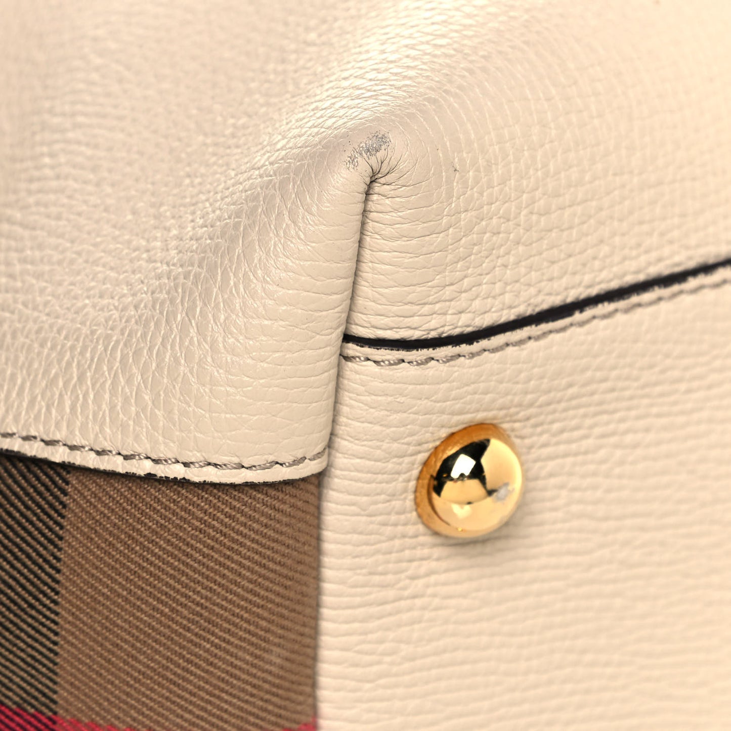 Derby Calfskin House Check Medium Welburn Tote Limestone