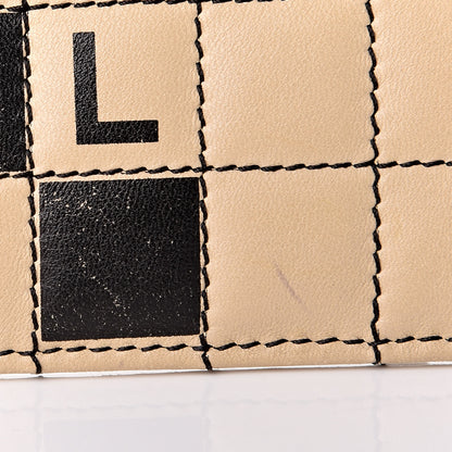 Chanel Lambskin Crossword Pochette Beige Black 7 of 10