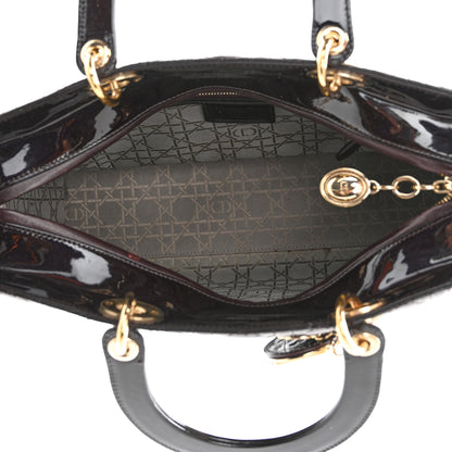 Christian Dior Patent Cannage Large Lady Dior Burgundy 5 of 11