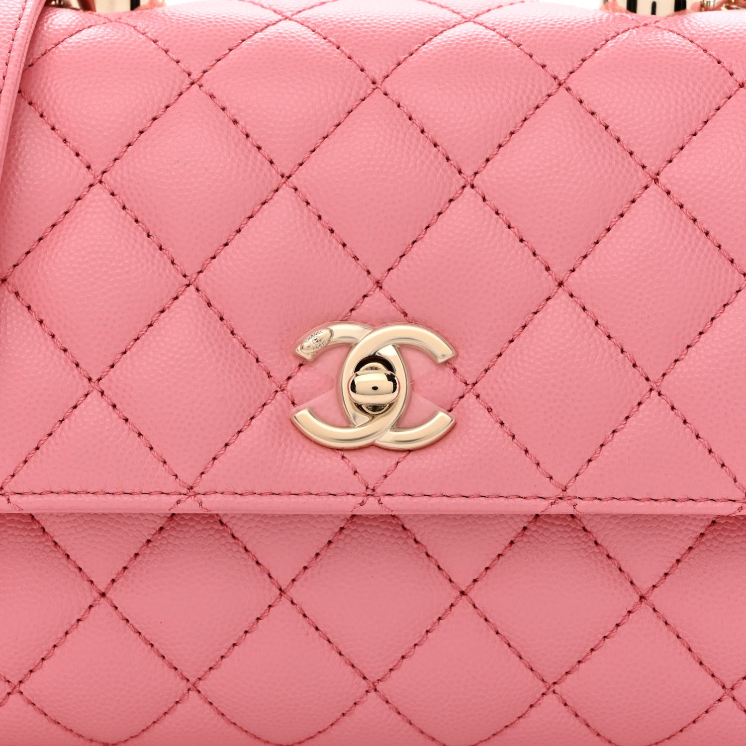 Chanel Caviar Quilted Mini Coco Chain Handle Flap Pink 8 of 11