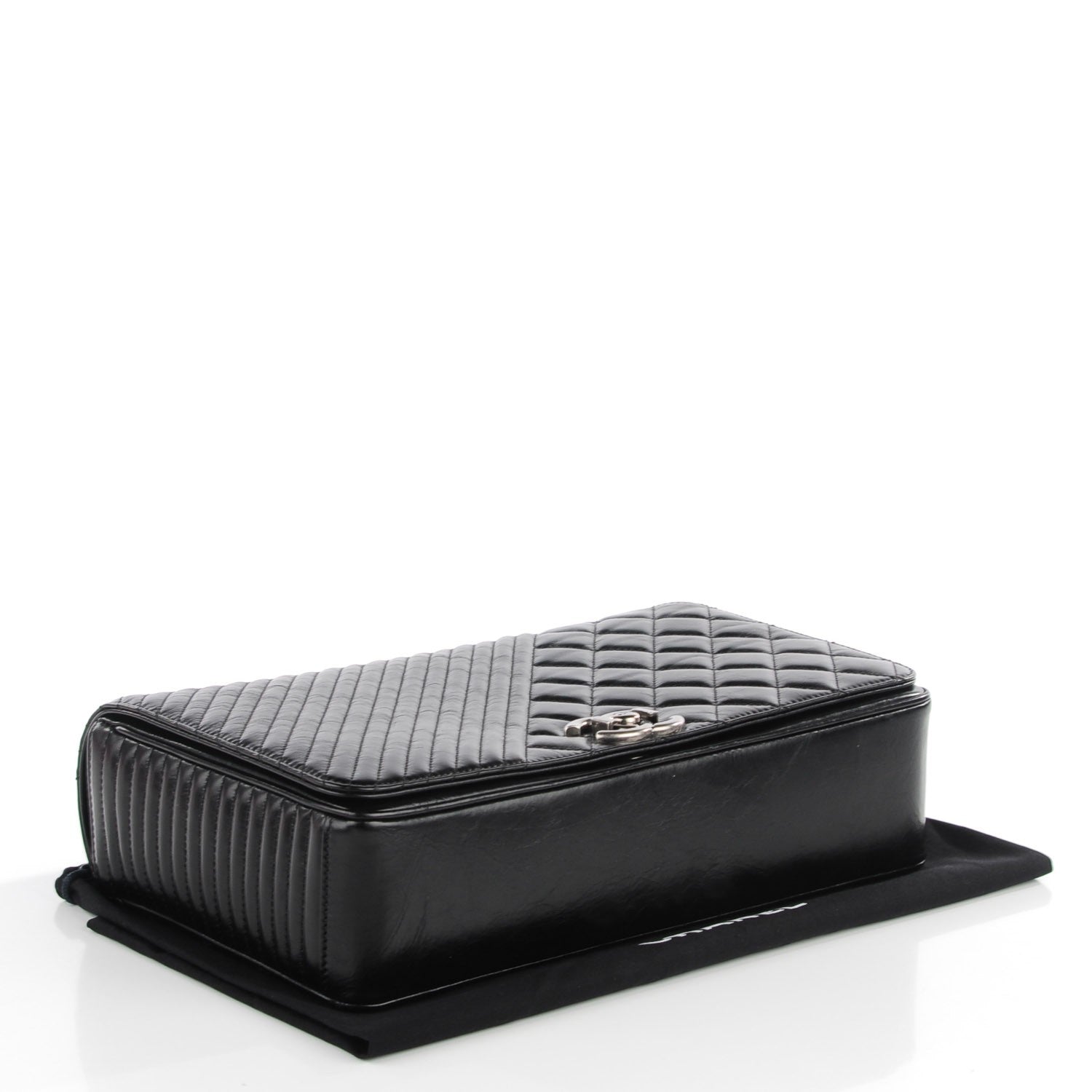 Chanel Glazed Calfskin Quilted Large Coco Boy Flap Black 4 of 9