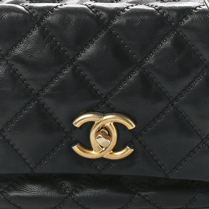 Chanel Calfskin Quilted Retro Chain Tote Black 9 of 12