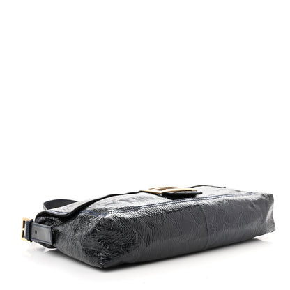 Fendi Vitello Naplak Large Convertible Baguette Blue 4 of 9