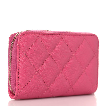 Chanel Caviar Quilted Zip Coin Purse Dark Pink 3 of 8
