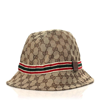 Gucci Monogram Web Bucket Hat XL Brown 1 of 7