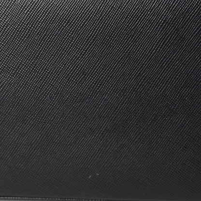 Prada Saffiano Cuir Large Double Bag Black Fuoco 12 of 12