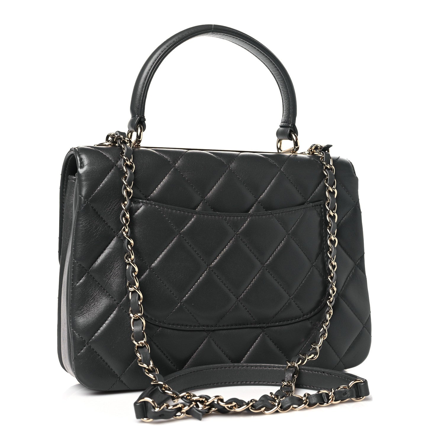 Chanel Lambskin Quilted Small Trendy CC Dual Handle Flap Bag Dark Grey 3 of 11