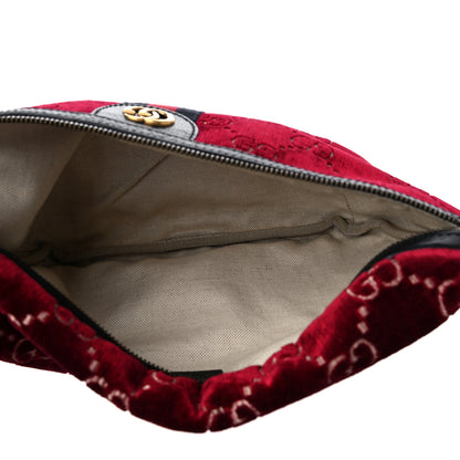 Gucci GG Monogram Velvet Belt Bag Red Cipria 5 of 10