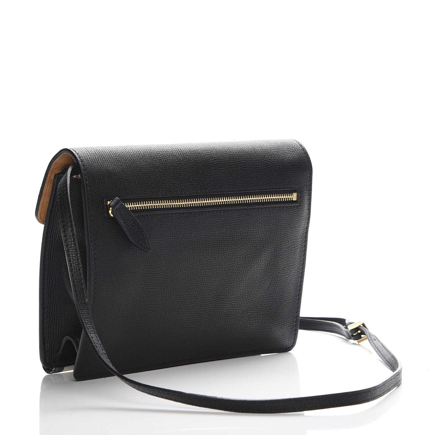 Burberry Derby Calfskin House Check Small Macken Crossbody Bag Black 3 of 8
