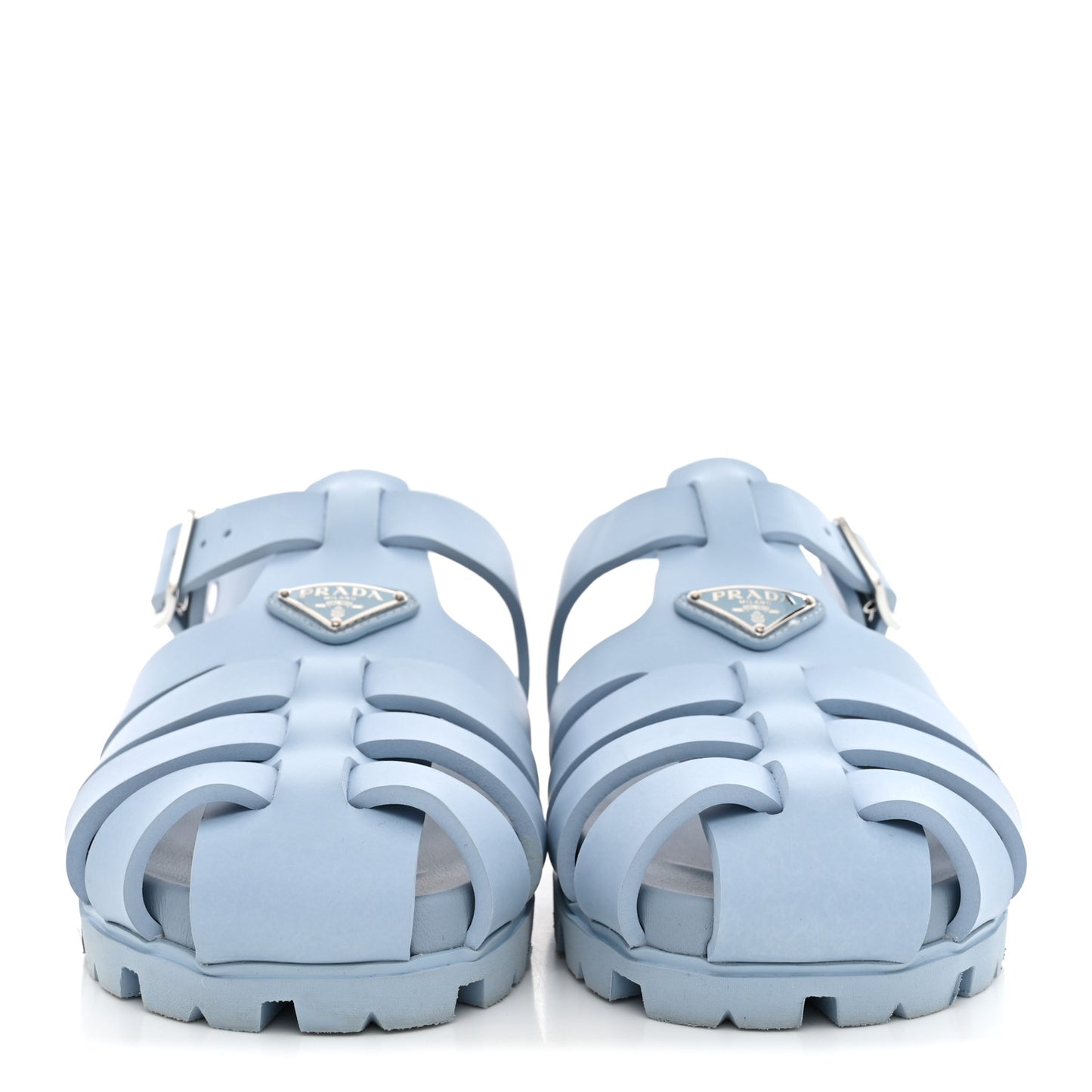 Foam Rubber Metal Triangle Logo Cage Sandals 40 Cielo