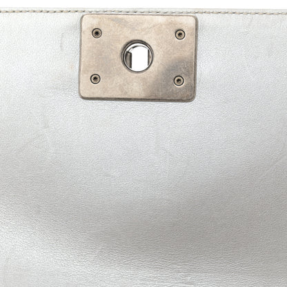 Chanel Metallic Lambskin Quilted Small Boy Flap Silver 10 of 13