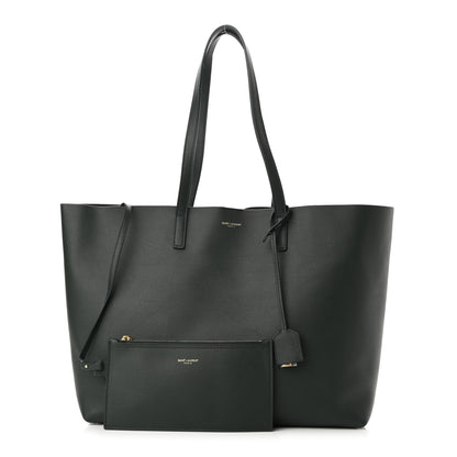 Saint Laurent Calfskin Large Shopping Tote Dark Green 1 of 10