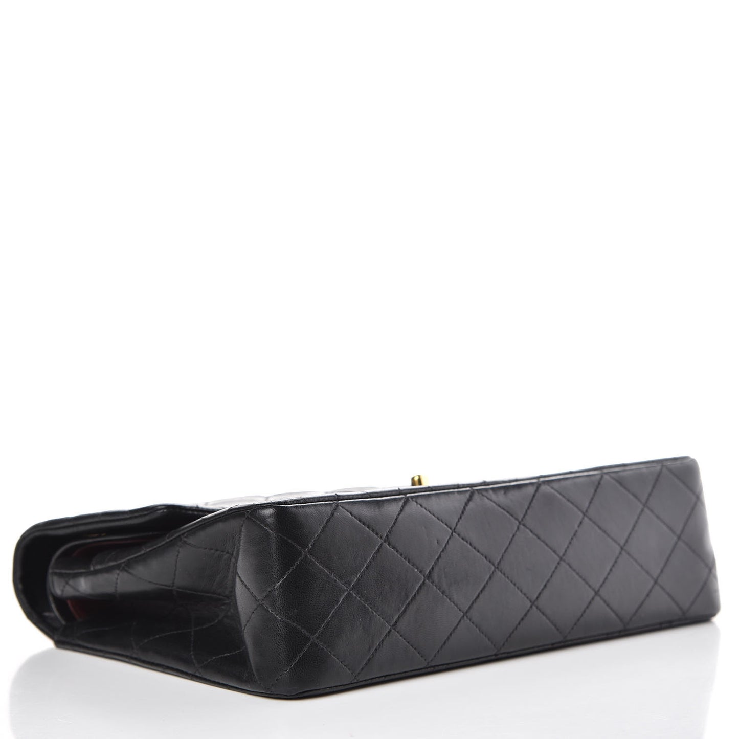 Lambskin Quilted Medium Double Flap Black