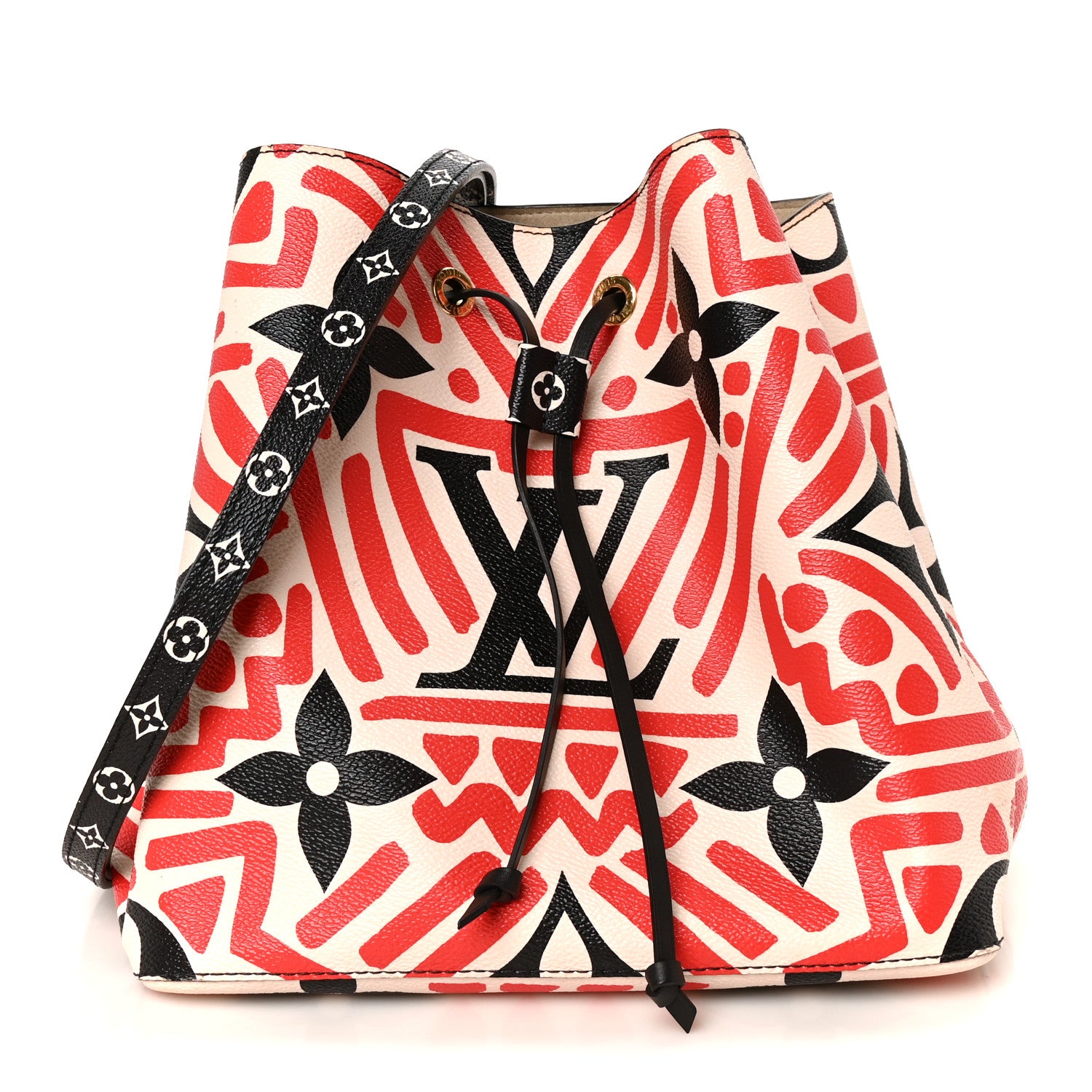 Louis Vuitton Monogram Giant Crafty NeoNoe MM Creme Rouge Black 1 of 9