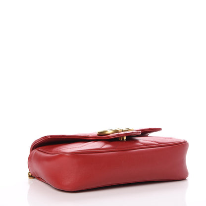 Gucci Calfskin Matelasse Super Mini GG Marmont Shoulder Bag Hibiscus Red 6 of 9