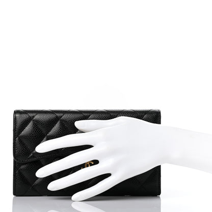 Chanel Caviar Quilted Large Flap Wallet Black 2 of 8