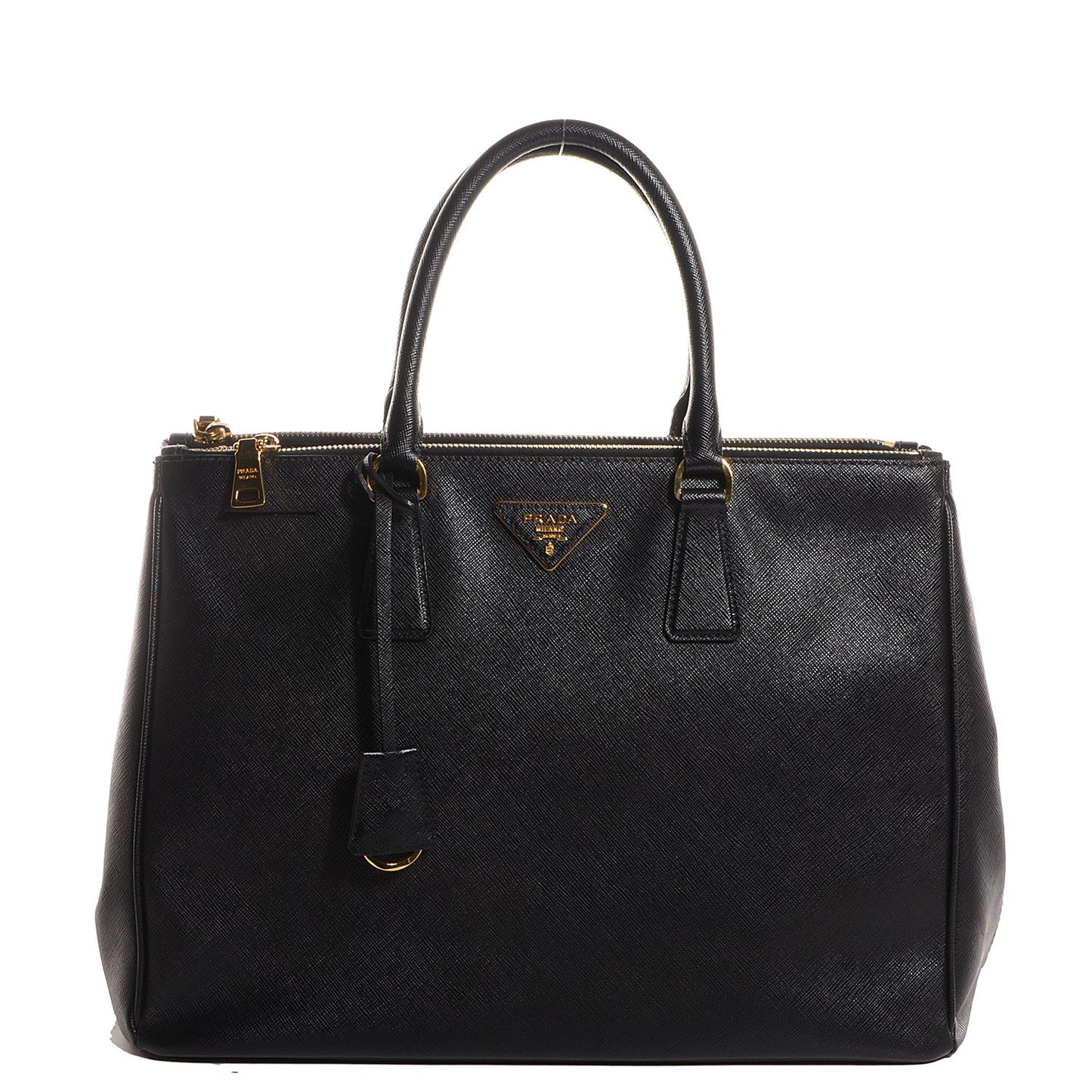 Saffiano Lux Large Double Zip Tote Nero Black