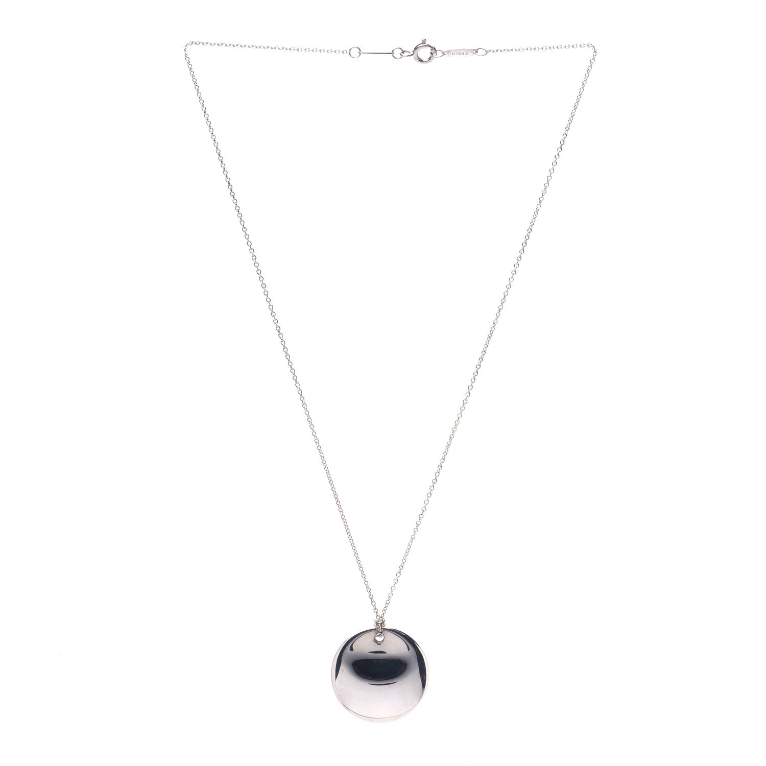 Tiffany Sterling Silver Elsa Peretti Round Disc Pendant Necklace 3 of 6