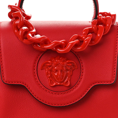 Versace Grained Calfskin Small La Medusa Top Handle Bag Red 7 of 10
