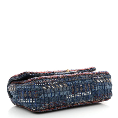 Chanel Tweed Braid Medium Flap Navy Blue Multicolor 4 of 13