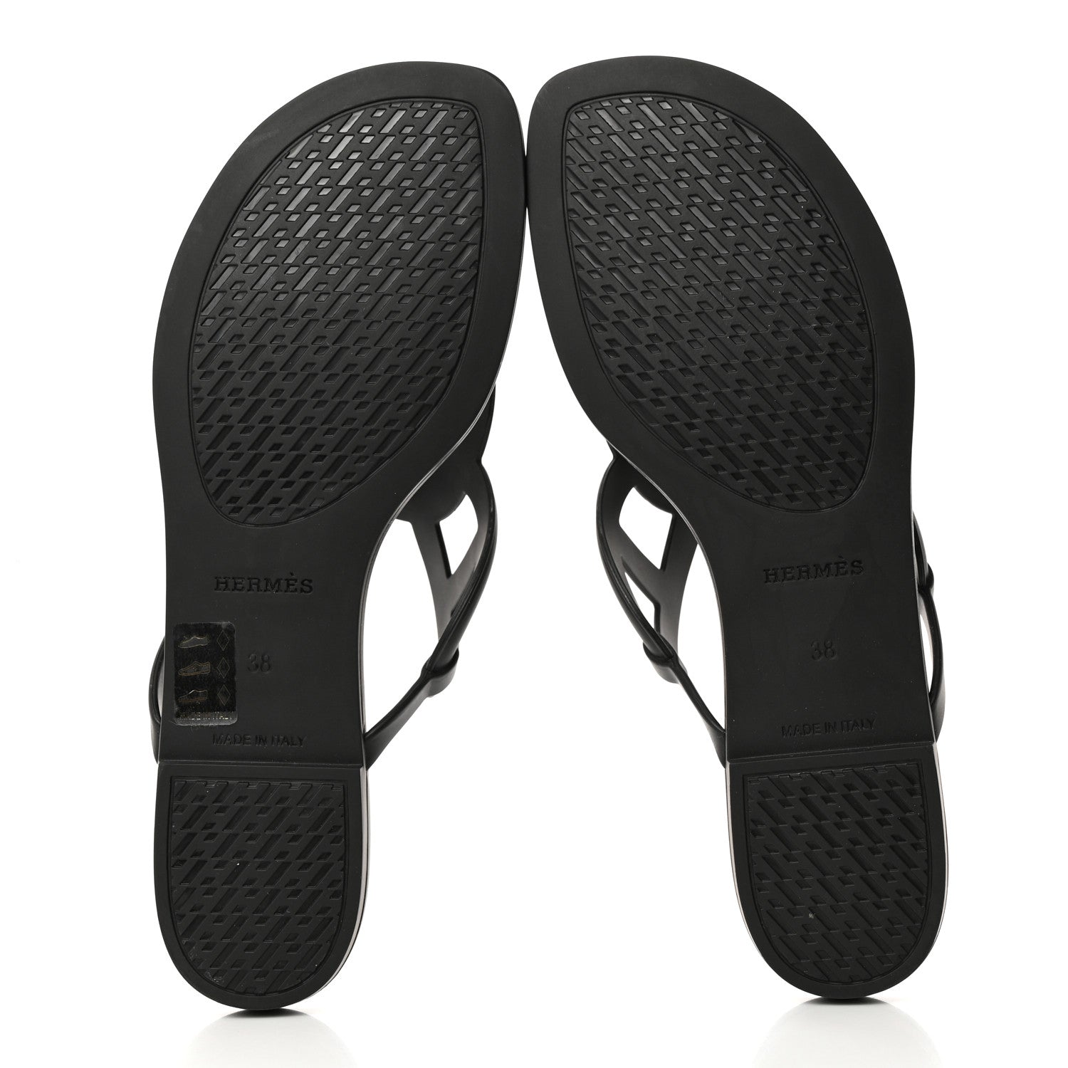 Hermes Rubber Womens Egerie Sandals 38 Black 5 of 9