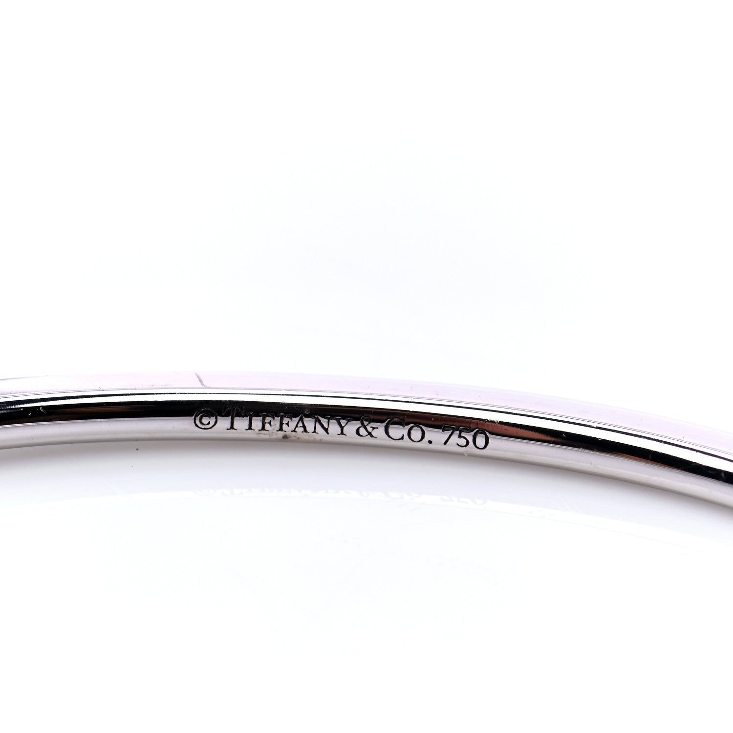 Tiffany 18K White Gold Diamond Metro Bangle Bracelet 6 of 7