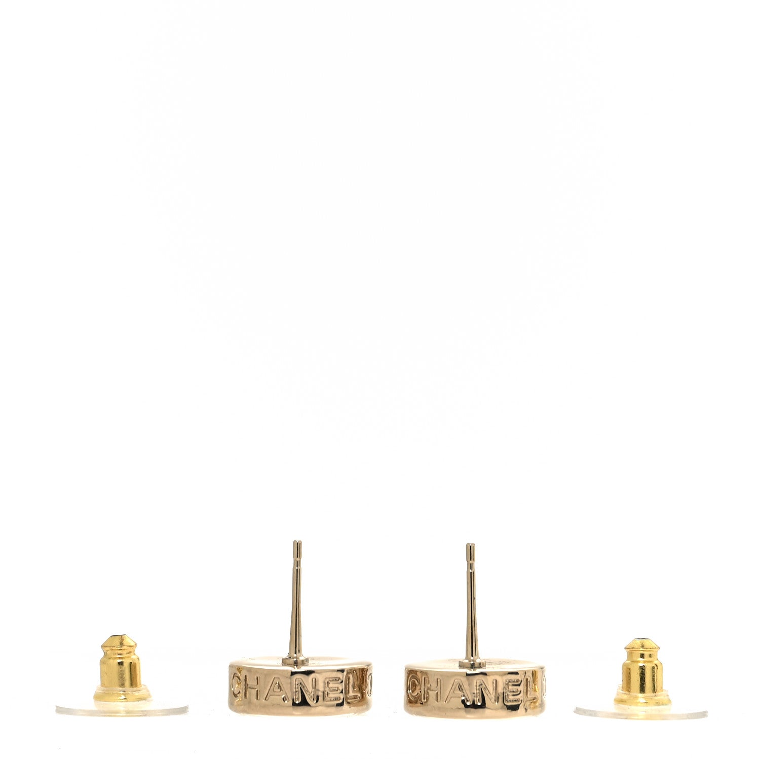 Chanel Metal Round CC Earrings Gold 3 of 5