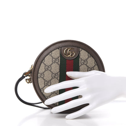 Gucci GG Supreme Monogram Web Ophidia Circle Wristlet Beige New Acero 2 of 10