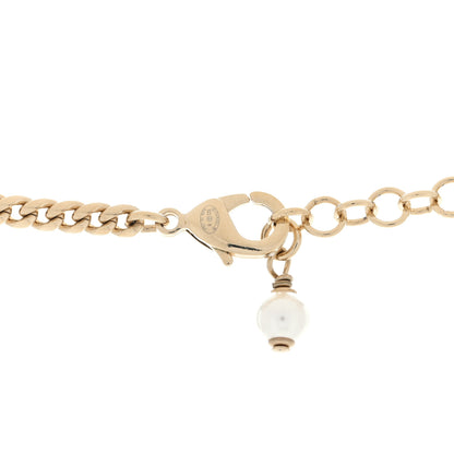 Chanel Pearl Beaded Resin Crystal CC Heart Choker Necklace Black Gold 3 of 3