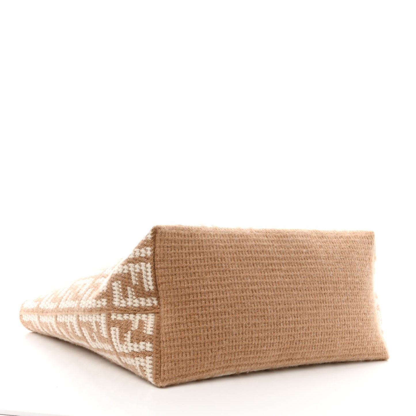 Cashmere Knit FF Large Shopper Tote Cammello