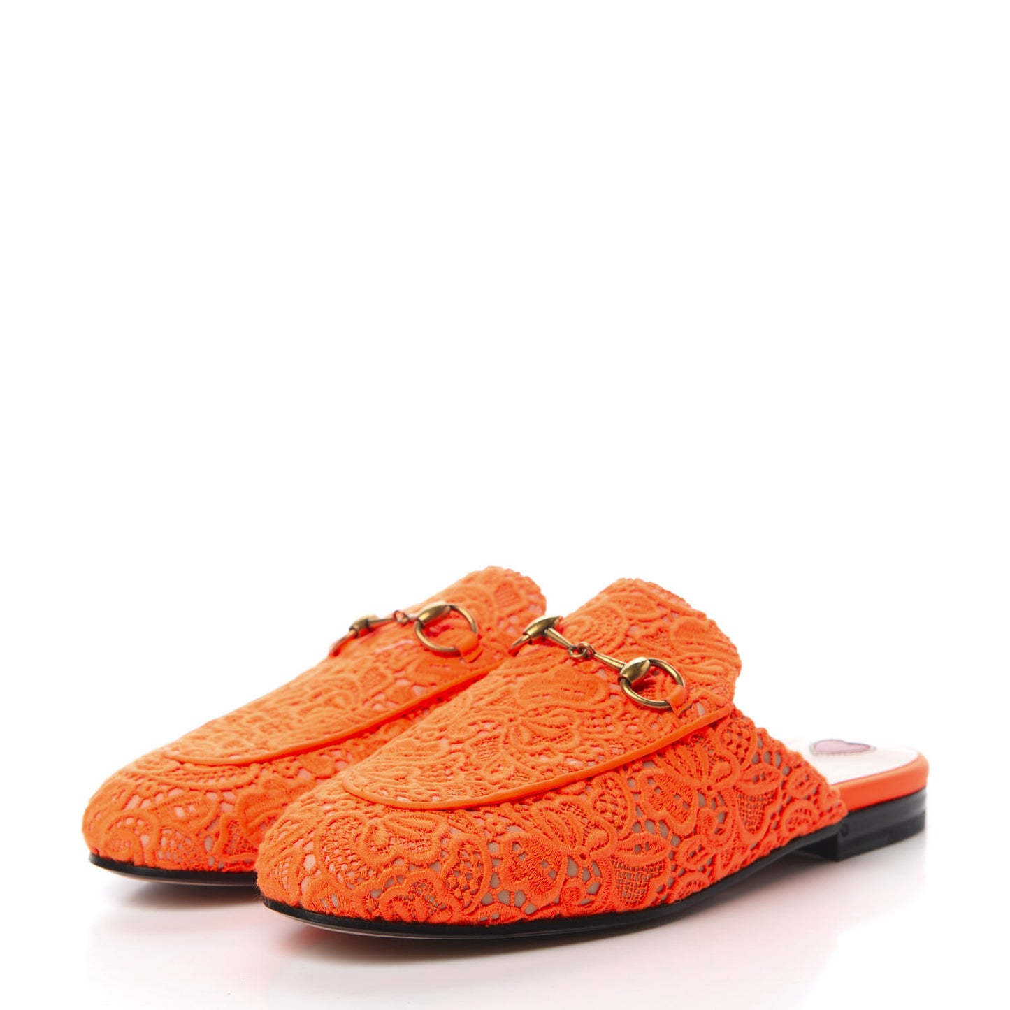 Lace Malaga Kid Womens Princetown Slippers 37 Orange Fluo Skin Rose