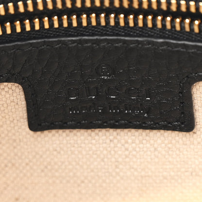 Gucci Calfskin GG Emblem Medium Boston Bag Black 6 of 11