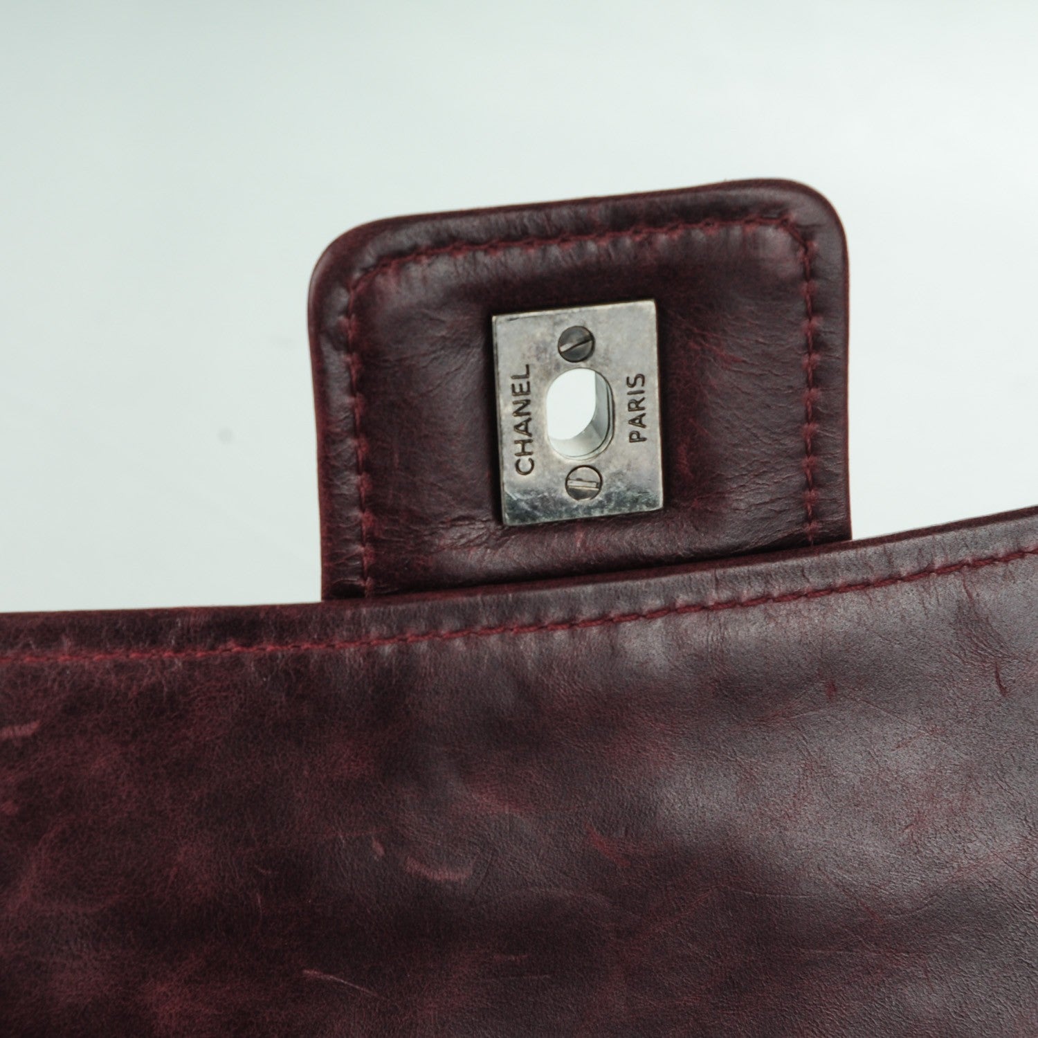 Chanel Caviar Aged Calfskin Medium Bubble Graphic Messenger Bag Dark Red 5 of 8