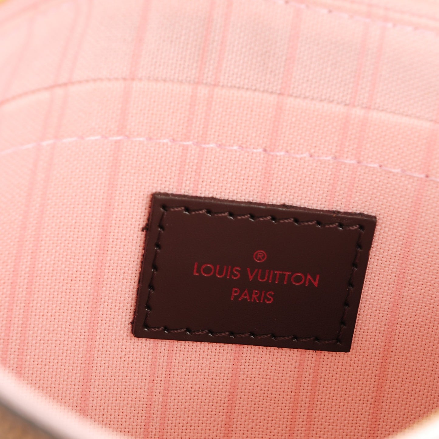 Damier Ebene Neverfull MM GM Pochette Rose Ballerine
