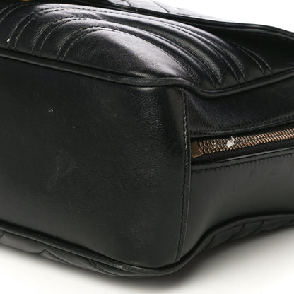 Gucci Calfskin Matelasse Sylvie Web Small GG Marmont Top Handle Shoulder Bag Black 10 of 31