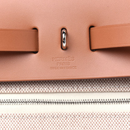 Hermes Vache Hunter Toile Pegase Pop Herbag Zip Retourne 31 PM Capucine Ecru 8 of 13