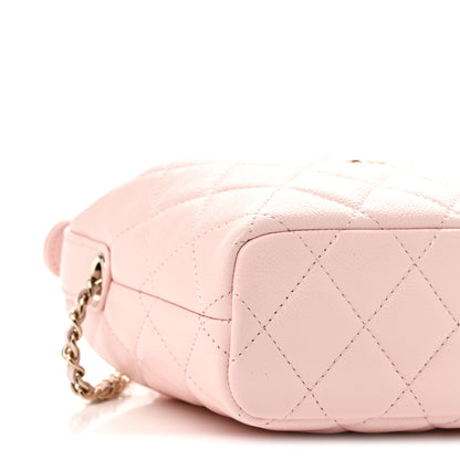 Chanel Caviar Quilted Hobo Clutch With Chain Light Pink 9 of 10