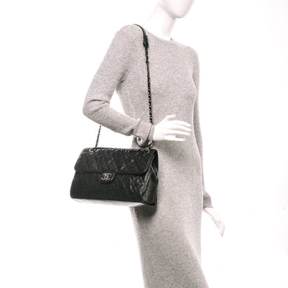 Chanel Crumpled Grained Calfskin Jumbo CC Crave Flap Black 2 of 7