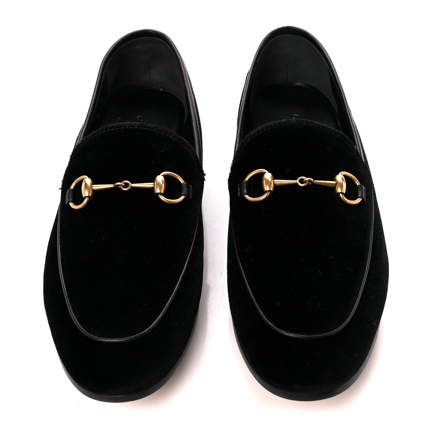 Gucci Velvet Horsebit Womens Jordaan Loafers 38 Black 3 of 9