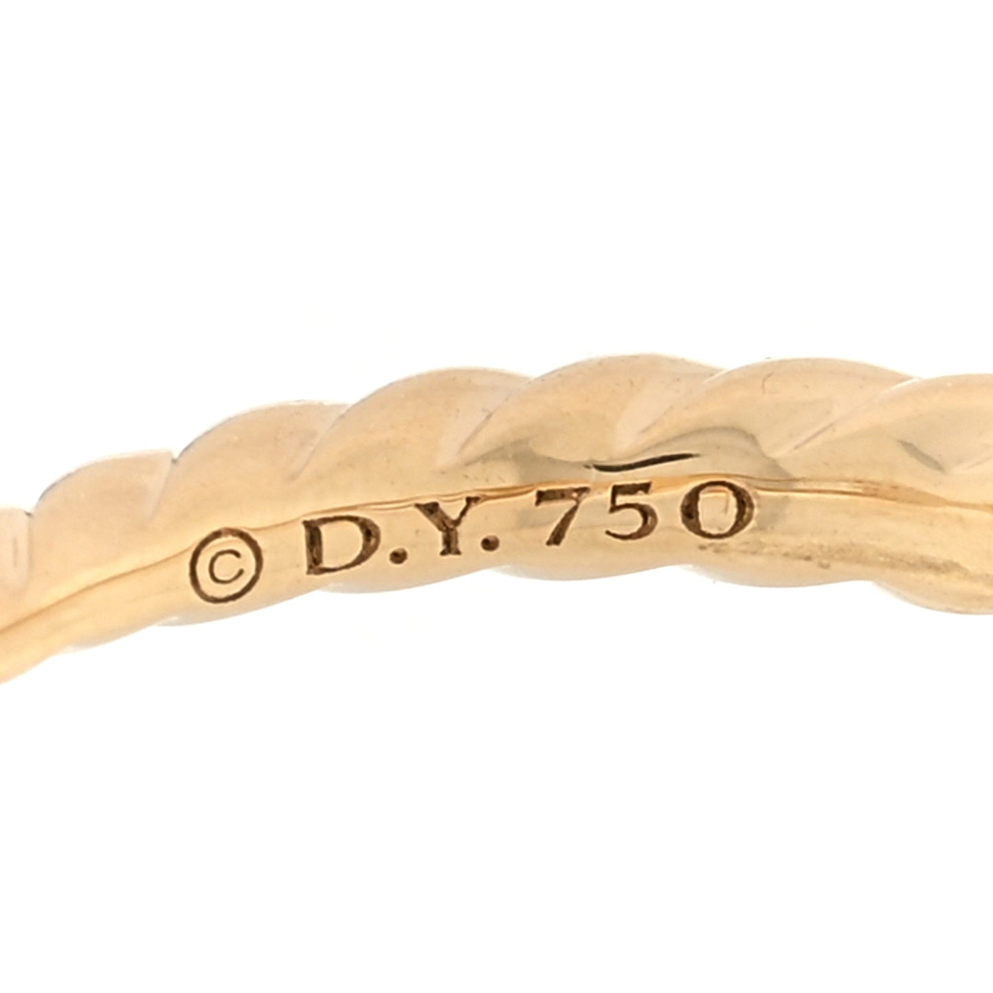 18K Yellow Gold Diamond 4.5mm Stax Single Row Chain Link Ring 50 5.5