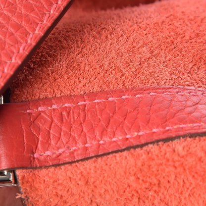 Hermes Taurillon Clemence Picotin Lock 22 MM Rouge Casaque 8 of 9