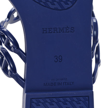 Hermes Rubber Chaine d'Ancre Island Sandals 39 Bleu Smalt 7 of 9