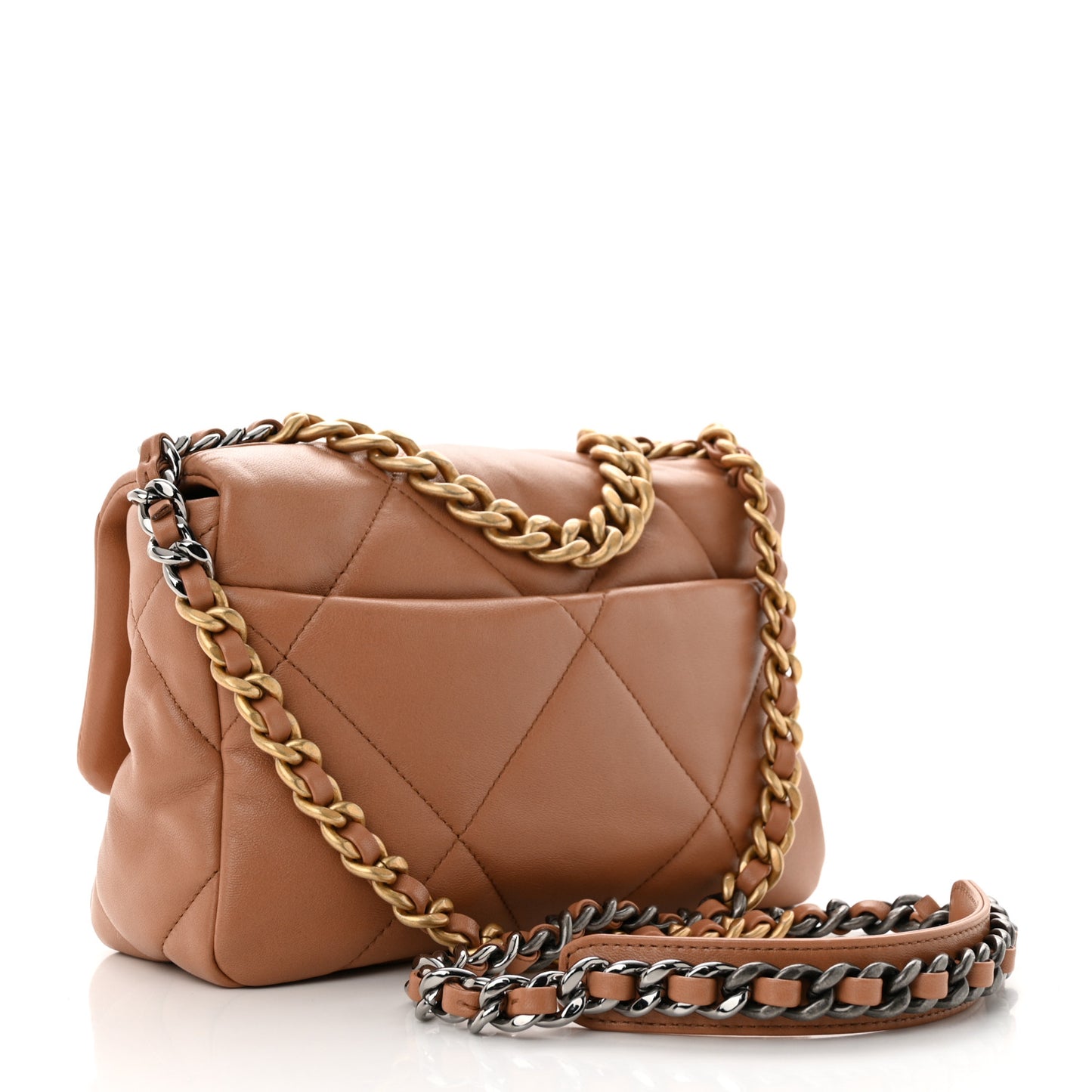 Lambskin Quilted Medium Chanel 19 Flap Brown