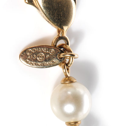Chanel Pearl Crystal Camellia CC Necklace Gold 8 of 8