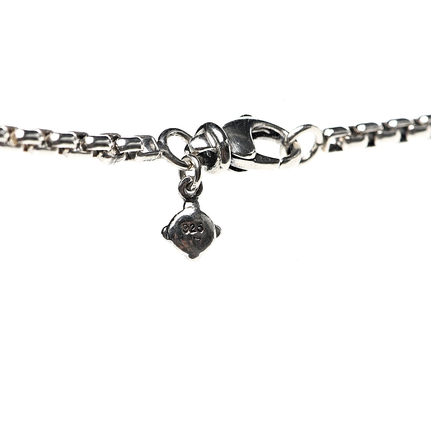 David Yurman Sterling Silver Diamond Blue Topaz Lariat Drop Necklace 4 of 5