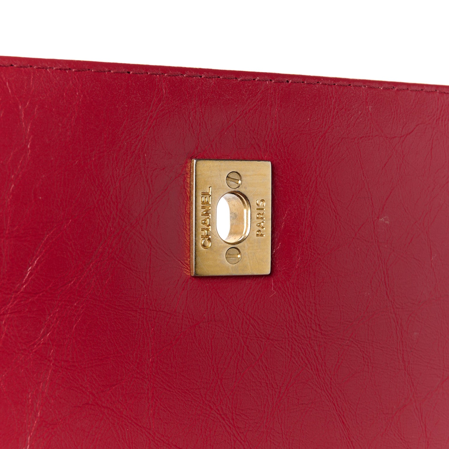 Chanel Calfskin Chevron Quilted Top Handle Flap Red 7 of 12