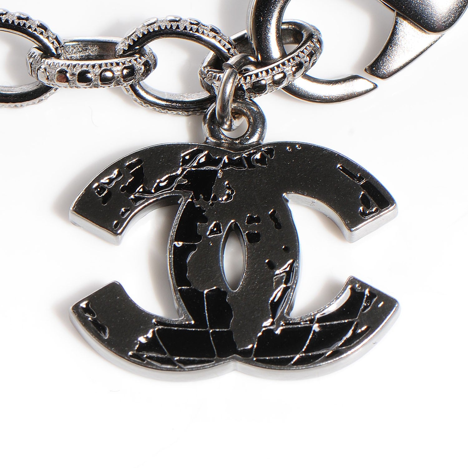 Chanel Glass Bead CC Map Bracelet Ruthenium Black 5 of 6