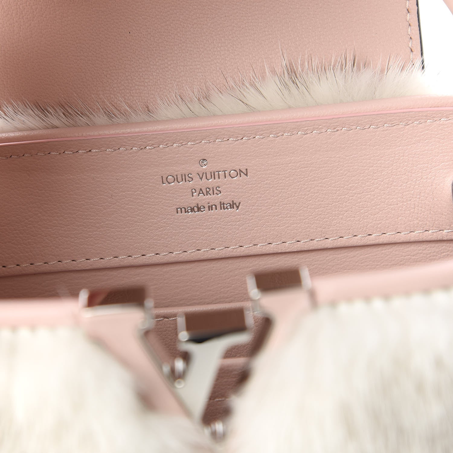 Louis Vuitton Mink Calfskin Goatskin Capucines Mini Silver Snow Grey Rosewater Pink 8 of 10