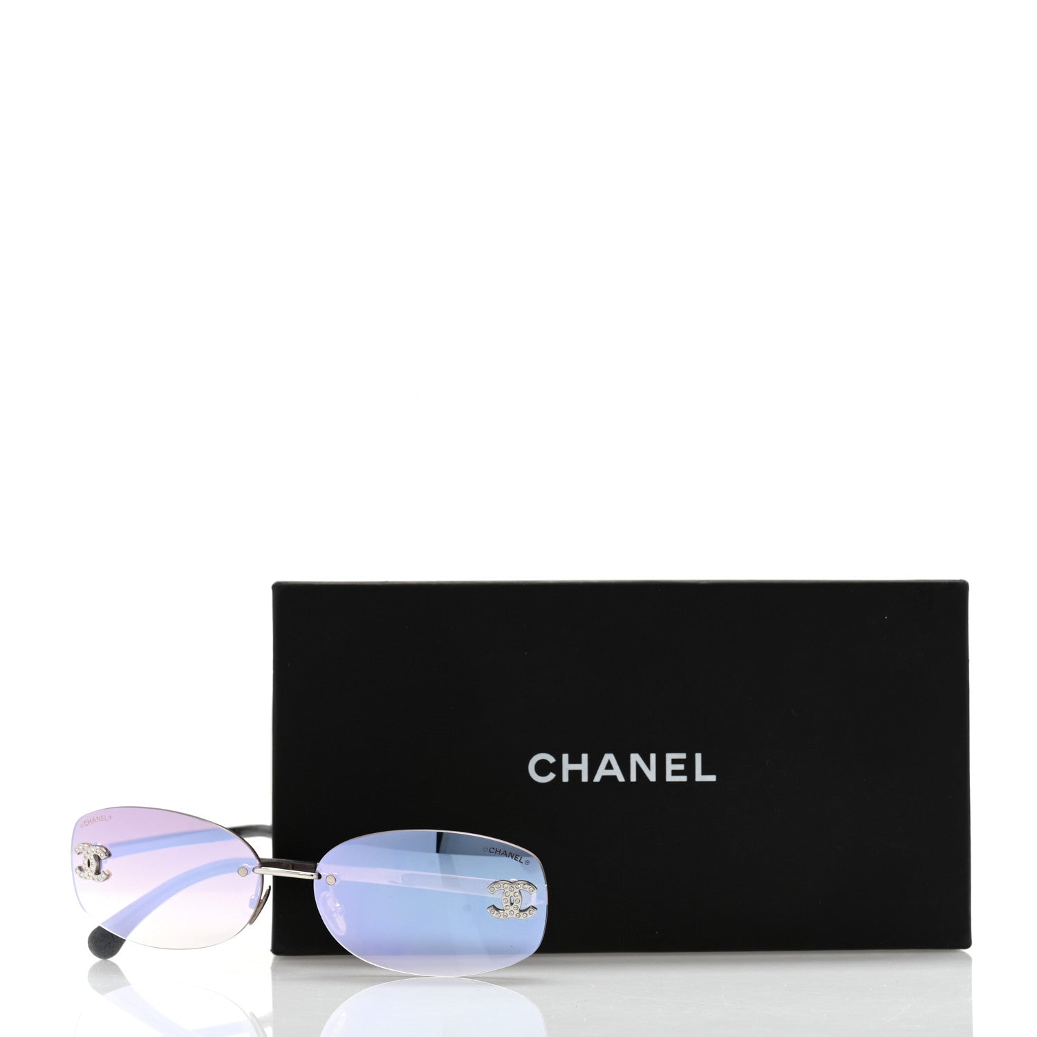 Chanel Metal Mirrored Crystal CC Oval Sunglasses 71559 Pink 8 of 8