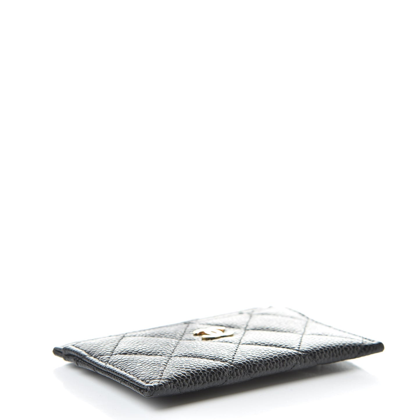 Caviar Quilted Card Holder Black